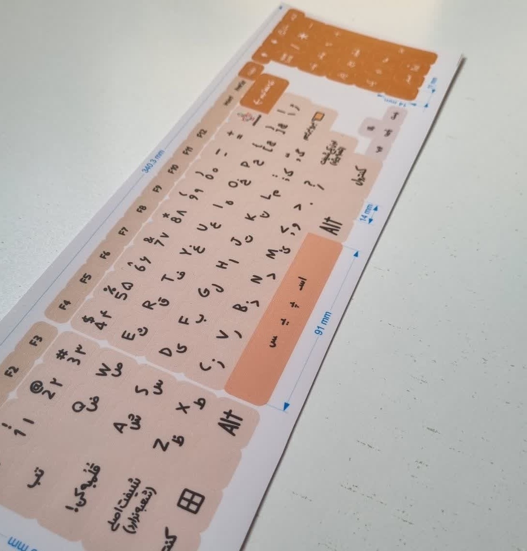 برچسب حروف فارسی کیبورد طرح دکمه غلط کردم مدل کرمی 2 