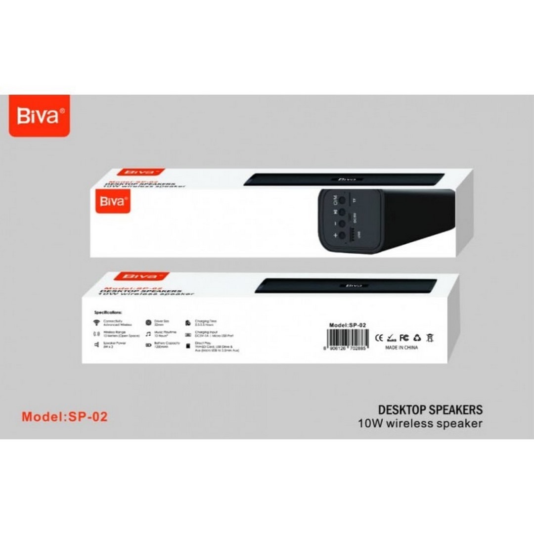  اسپیکر بلوتوثی بیوا Biva SP-02 Bluetooth Speaker توان 10 وات فلش و رم خور 