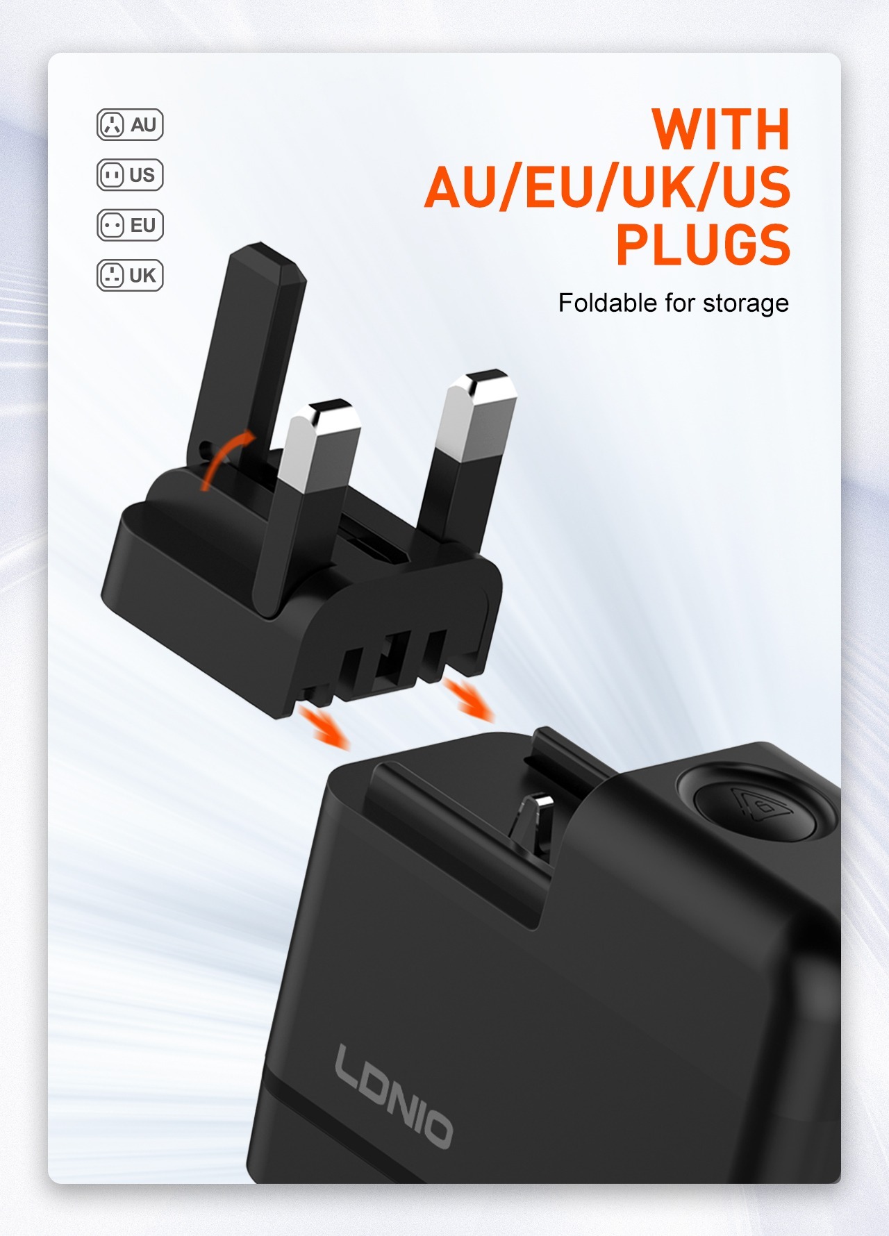  شارژر دیواری الدینیو Ldnio GaN Super Fast Charger Q2618 توان 65 وات 