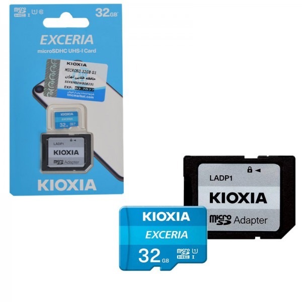  رم موبایل کیوکسیا (KIOXIA) مدل 32GB MicroSD U1 EXCERIA خشاب دار گارانتی حافظه طلایی تهران 