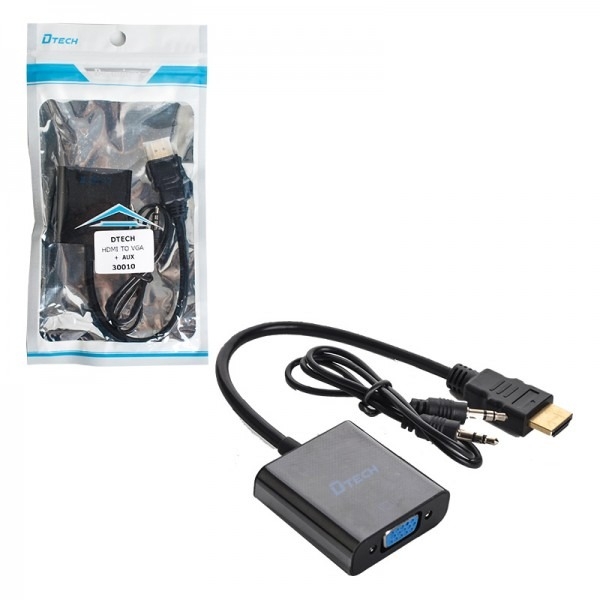 کابل تبدیل HDMI به VGA + کابل صدا DTECH مدل 30010 