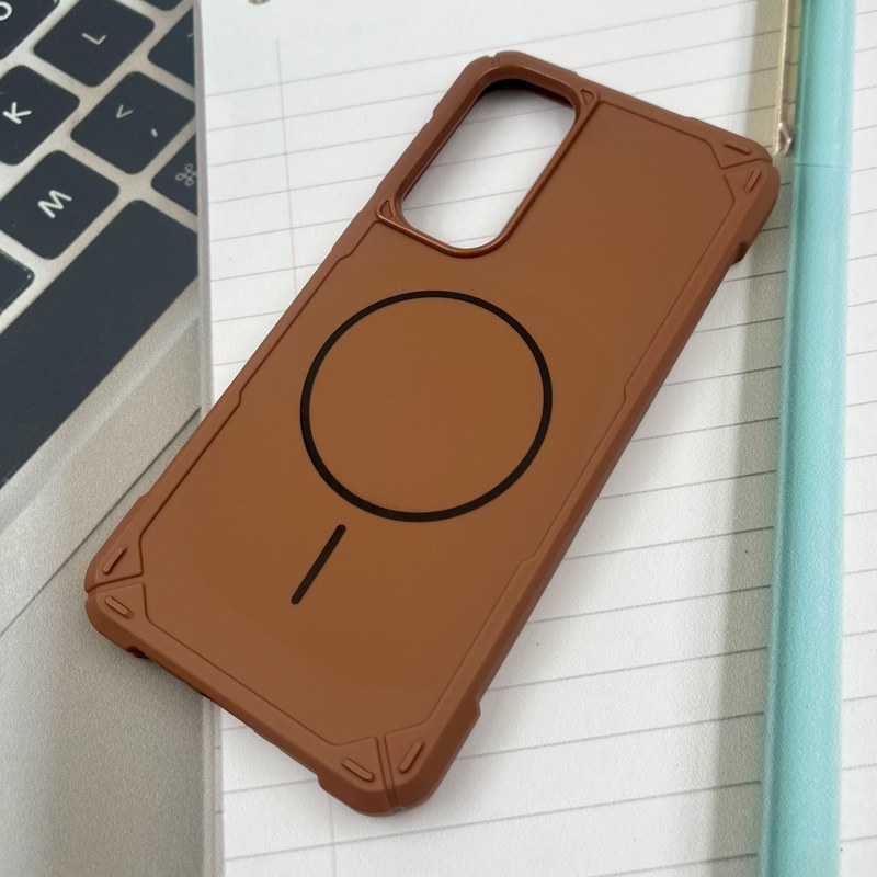  قاب گوشی Galaxy A35 سامسونگ Shield Case ضد ضربه سیلیکونی ایربگ دار طرح مگ سیف Magsafe صحرایی 
