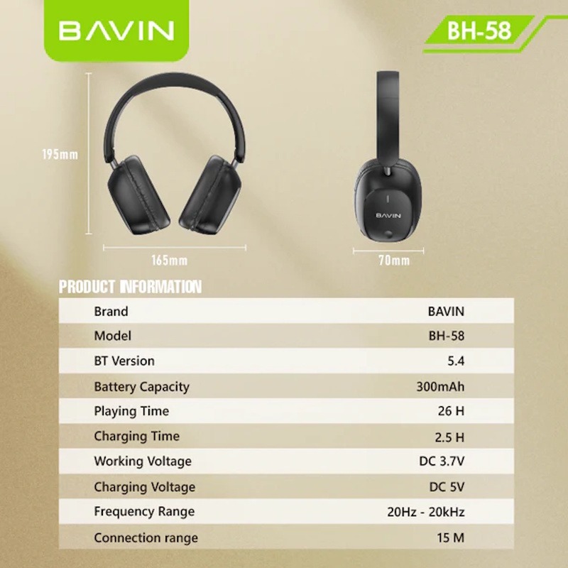  هدفون بلوتوث باوین Bavin BH58 