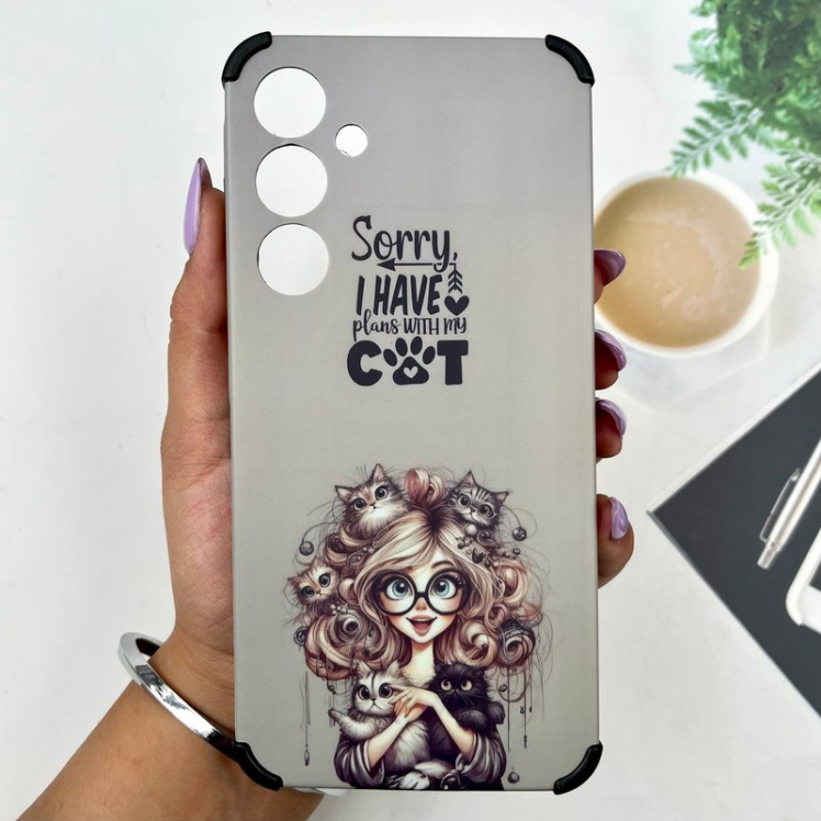 قاب گوشی Galaxy A55 سامسونگ Bumper Case ضد ضربه طرح Girl Design دارای محافظ لنز