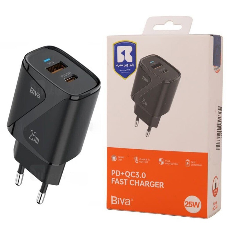  شارژر بیوا Biva HC-38 PD QC3.0 توان 25 وات 