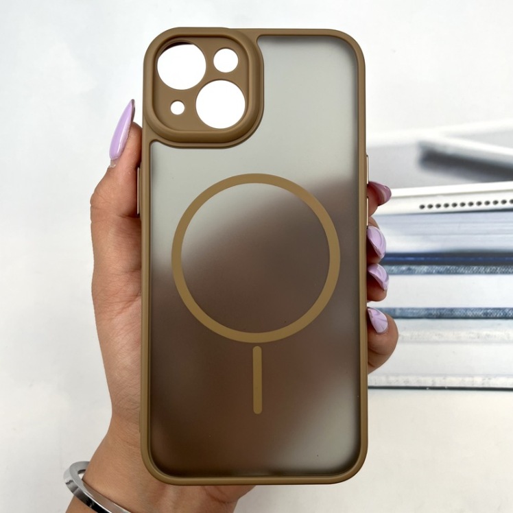 قاب گوشی iPhone 13 آیفون Frosted Case طرح مگ سیف Magsafe محافظ لنز دار برجسته