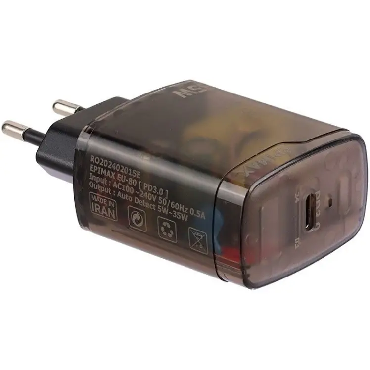 شارژر دیواری ۳۵ وات اپیمکس مدل EU-80