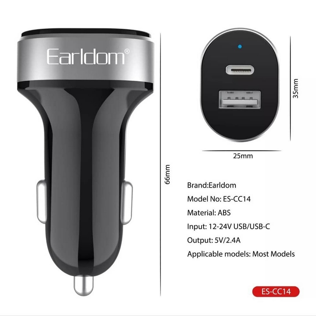  شارژر فندکی فست شارژ Earldom ES-CC14 12W 