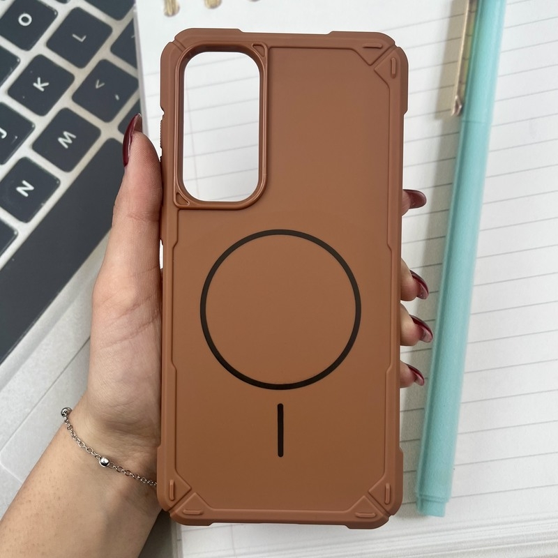  قاب گوشی Galaxy A35 سامسونگ Shield Case ضد ضربه سیلیکونی ایربگ دار طرح مگ سیف Magsafe صحرایی 
