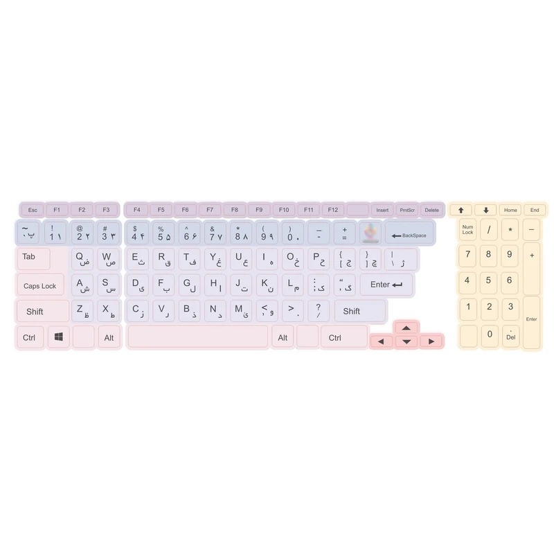  برچسب کیبورد حروف فارسی مدل یاسی 