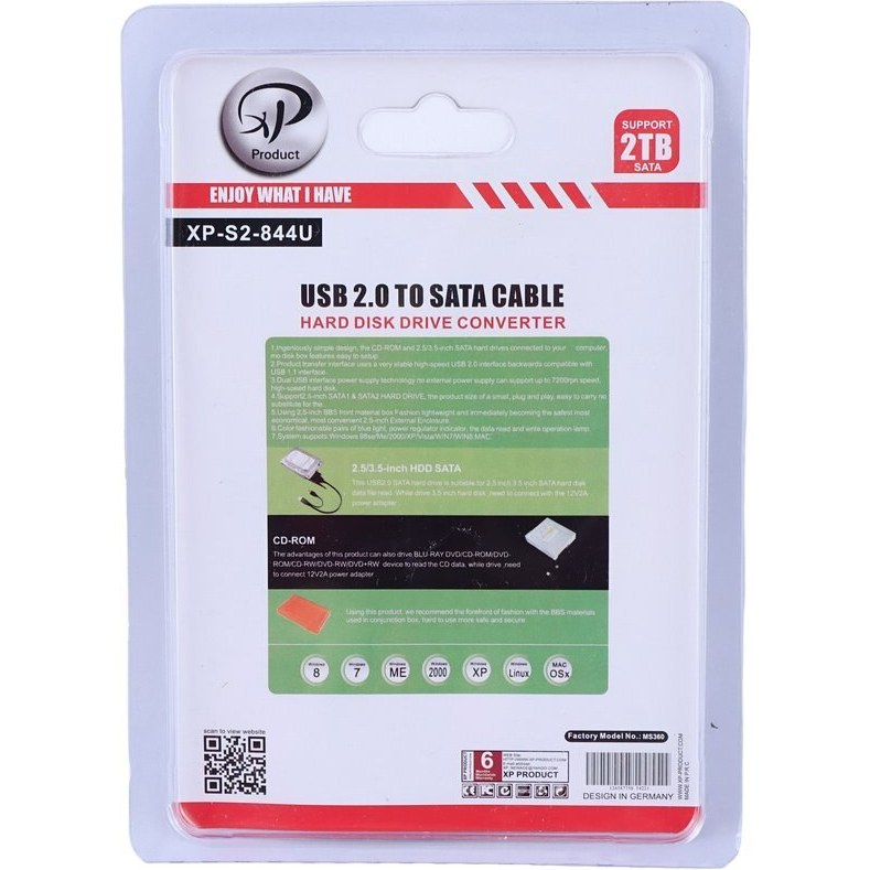  کابل تبدیل USB 2.0 به SATA ایکس پی XP-S2-844U 