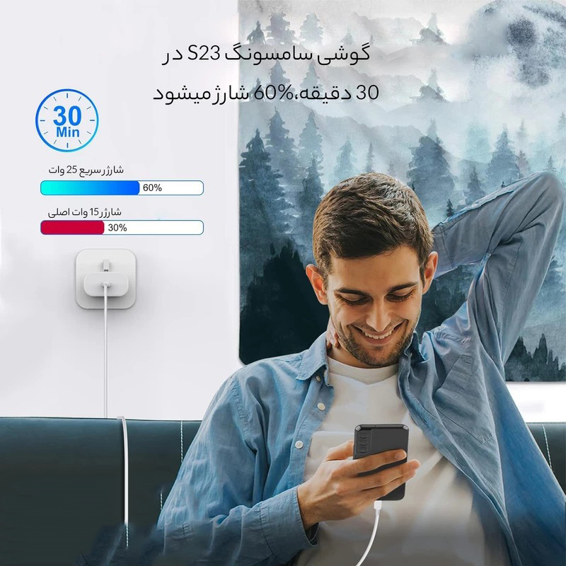  شارژر دیواری 25 وات سامسونگ مدل EP-TA800 