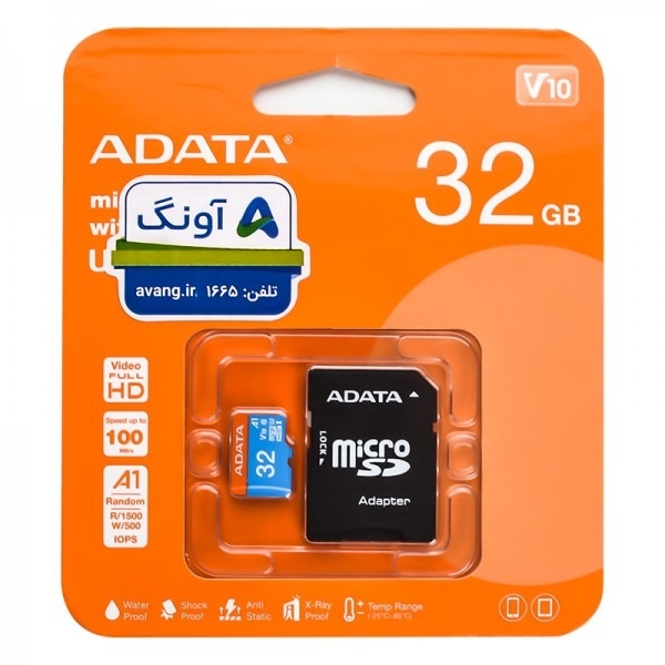  رم موبایل ای دیتا مدل 32GB Micro 100MB/S A1 V10 خشاب دار 