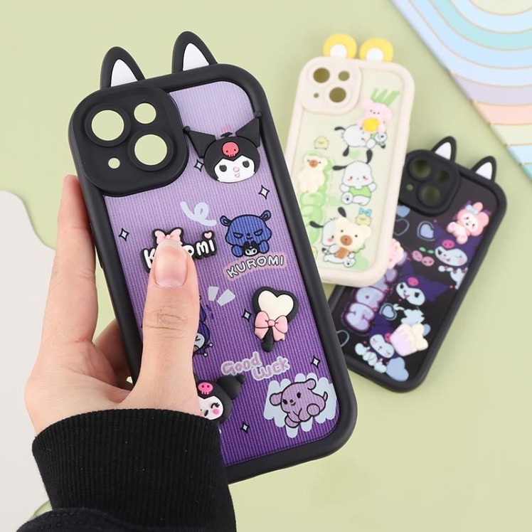 قاب کبریتی سولید آیفون iPhone 15 عروسکی گوش دار محافظ لنزدار