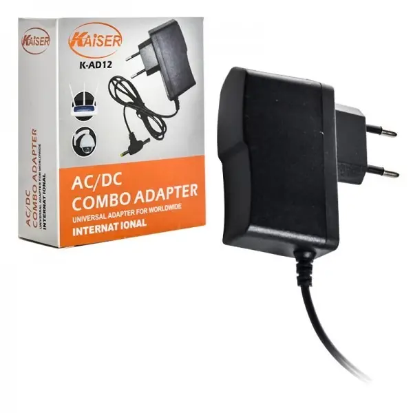 آداپتور سوزنی 12 ولت 1 آمپر 12V/1A (دو سر) کایزر (KAISER) مدل K-AD12